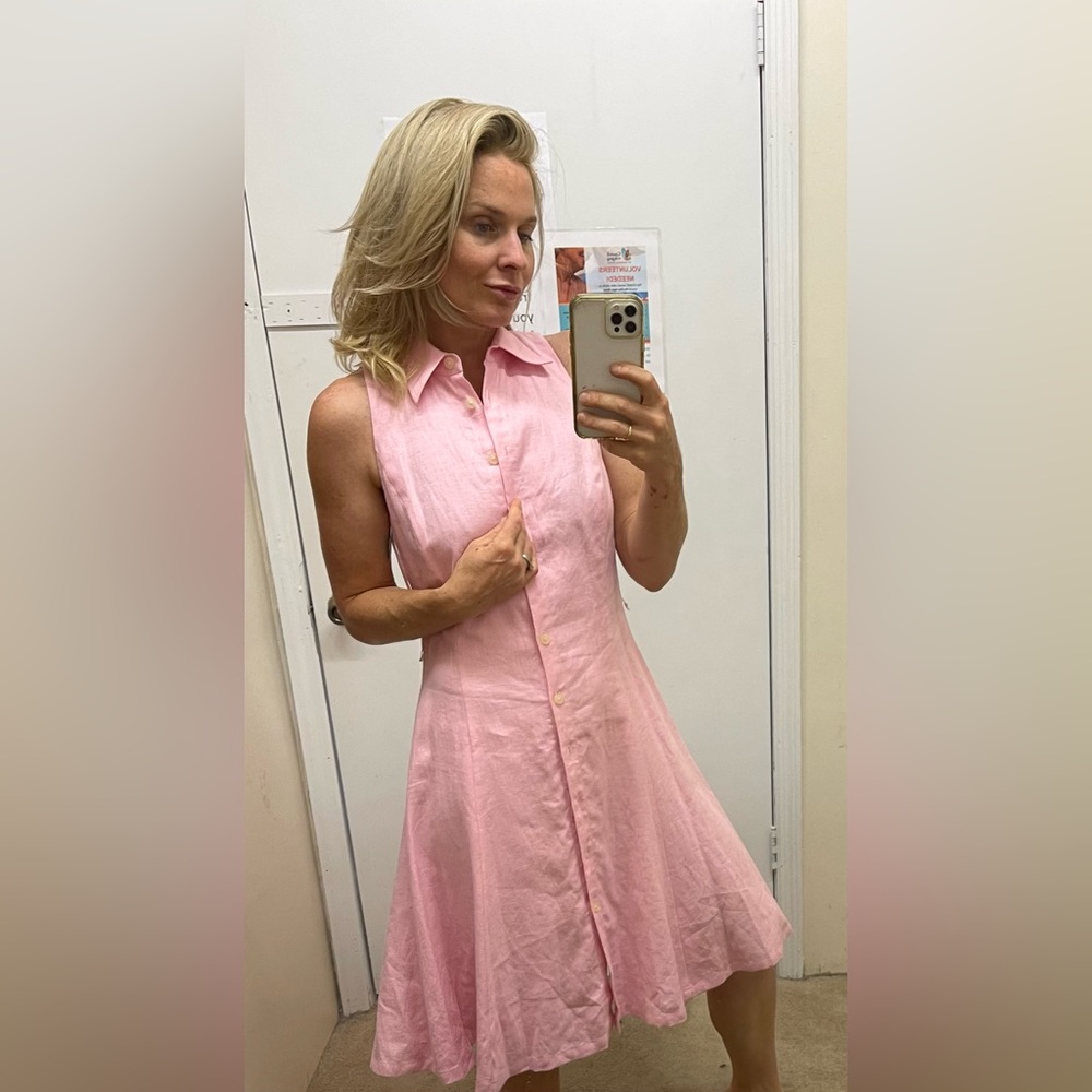 Vintage pink linen Ralf Lauren dress.